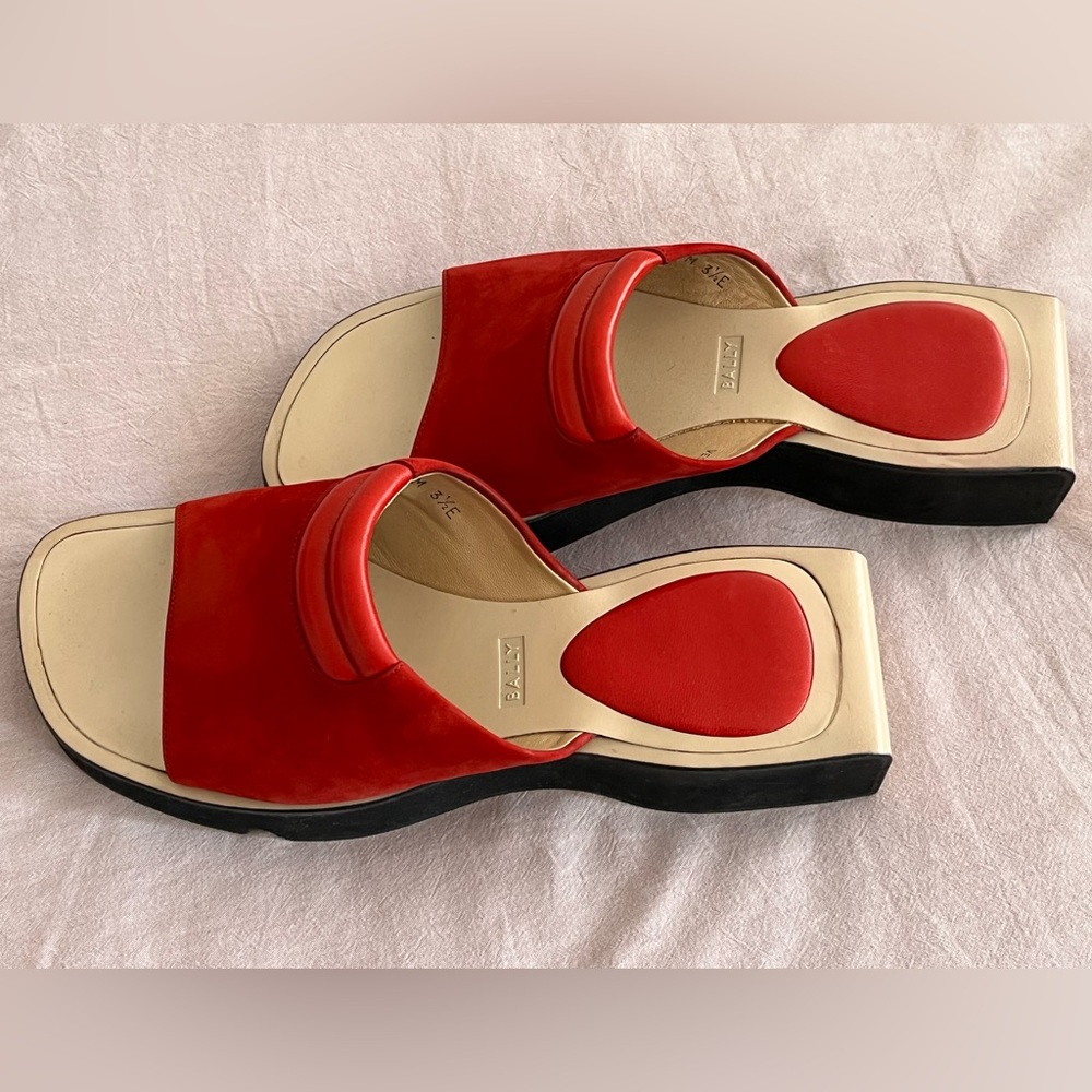 Bally Sandals Red Sz 6